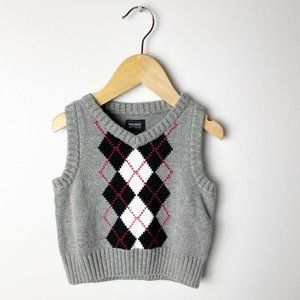 HOLIDAY EDITIONS Boy 12M Gray Argyle Sweater Vest